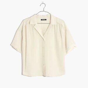 NWT Madewell Silk Camp Shirt Lighthouse XS